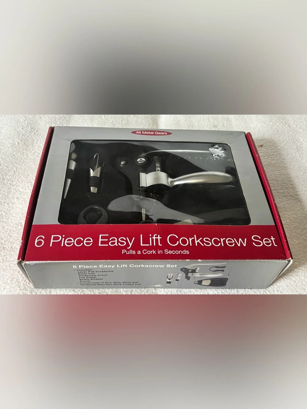 6-Piece Easy Lift Corkscrew Set - Silver Finish